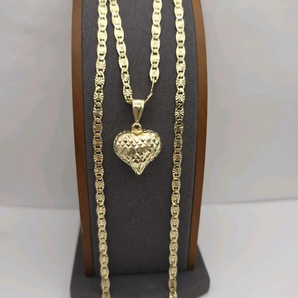 HEART beautiful chain gold color fashion design 18"inches 24"inches available  GOLD-PLATED