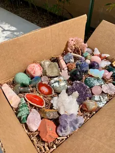 MollyGems Intuitive Crystal Box Spheres Towers Carvings Tree of Life Mineral Specimens Gemstone Druzy Unique Crystal Gift Set Surprised