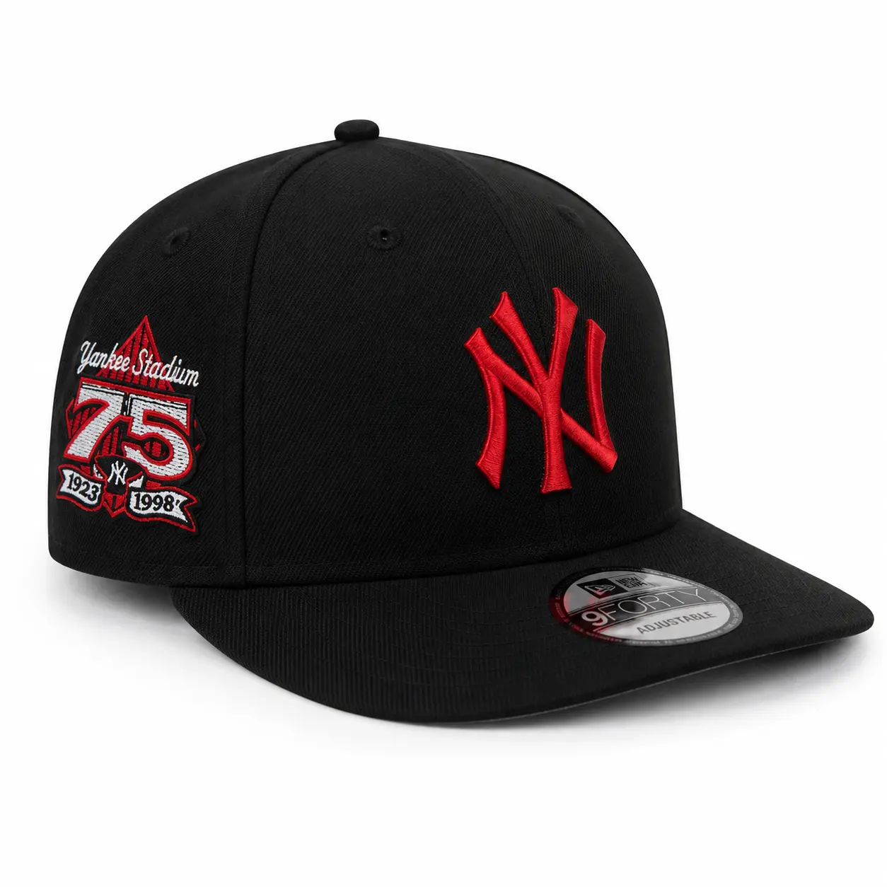 New Era YK Flat Brim Snapback Cap – 59FIFTY Style Adjustable Baseball Hat, High Crown Black Streetwear Cap with Red Undervisor, Unisex Hip Hop Fashion Accessory