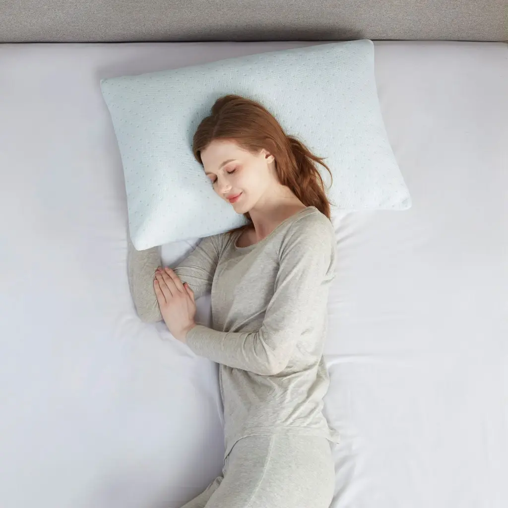 Sleep Philosophy 40% Rayon from Bamboo Durable Memory Foam Pillow - 2.5 lb Inner Fill, Breathable Cooling, Machine Washable, Ivory, Queen/King/Body Sizes