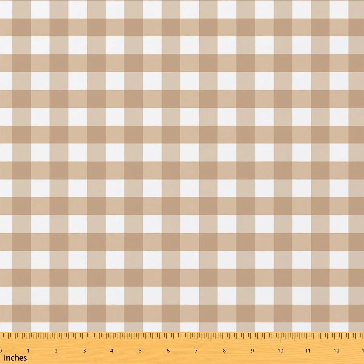 Geometric Grid Fabric Boho Gingham Indoor Outdoor Fabric Modern Plaid Checkered Soft Flannel Polyester No Stretch Fabrics Sewing Lovers Brown