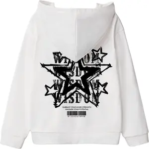 Boy's Star Graphic Hoodies Drop Shoulder Long Sleeve Sweatshirt Streetwear