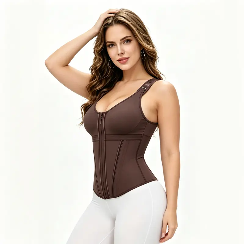 Women Zip Front Waist Trainer with Built-in Bra, Tummy Control Cincher  Postpartum Recovery Waist Trainer with Built-in Bra, Abdomen Compression Shaper  Adjustable Strap Waist Trainer Corset with Built-in Bra for Women, Hourglass Shaper Curvy Fit
