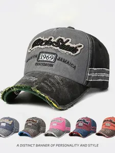 Vintage Baseball Cap with Embroidered 1969 Letters, Adjustable Size, Fashion Style, Perfect Gift Choice, Retro Design, Embroidered Hat