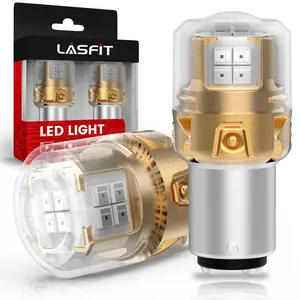 Lasfit 1157 2057 2357 7528 LED Brake Tail Stop Parking Light Bulb | Brilliant Red (Don't Work for Trucks), 2 Bulbs | Upgraded L2 Series