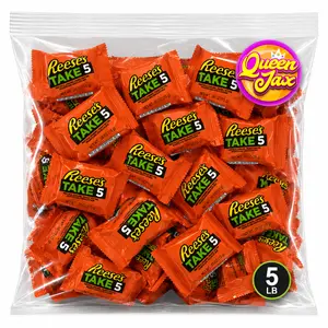TAKE 5 Pretzel, Peanut and Chocolate Candy Bars, 5 LB Bulk, SnackSize, Individually Wrapped