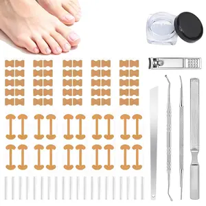 Professional Ingrown Toenail Corrector Pedicure Tool Kit with Breathable Correction Strips for Home Use Silvery