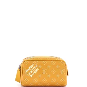 Pre-owned Louis Vuitton Canvas Coated Toiletry Bags Dopp Kit Limited Edition Monogram Heritage Canvas Mini by Rebag