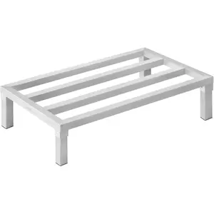 Lightweight Aluminum Dunnage Rack With Stationary Design, 36-Inch By 20-Inch By 8-Inch Storage Rack For Warehouse, Garage Or Workshop, Durable Industrial Grade Pallet Support, Corrosion Resistant, Non Slip Feet
