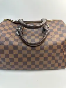 Pre-owned Louis Vuitton canvas handle bags Speedy 30 in Damier Ebene KY02557【Z】