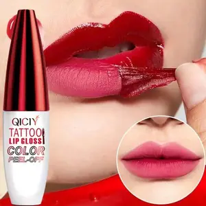 Peel Off Lip Stain - Nude Pink Matte Lip Liner Stain Waterproof Long Wear 24H, High Pigmented Lip Tattoo Peel Off Lip Tint Stain, Transfer-Proof & Non-Stick Cup, Liquid Lip Gloss Makeup for Women LOVE GIFT,Mother's Day gift