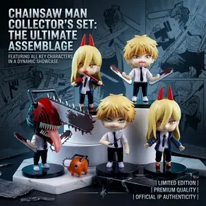 Electric Sawman Action Figure Set Articulating Figures Model Display Piece, Anime Statue Collection, Desktop Decoration Toy, Multi-Scene Car Dashboard Box Decor Figures Combo