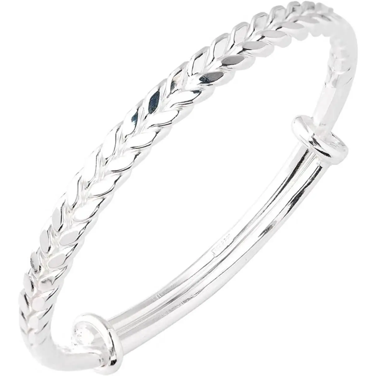 Women's 925 Sterling Silver Open Cuff Bangle - Fashionable Bracelet, High Quality Bracelet, Adjustable, Hypoallergenic, Full Polishing, Non Tarnish, Comfortable Wearing, Stack Friendly, Exquisite Packaging, Female Family Gift, #189754