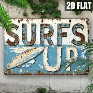 2d flat, 1pc, surfing, daily decor, art poster, vintage metal sign (8''x12'') holiday gift, home decor, room decor, wall decor, garage decor, country decor, garden decor, coffee bar decor, porch decor, farmhouse decor, bar decor,
