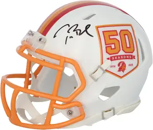 Tom Brady Tampa Bay Buccaneers Autographed Riddell 50th Season Retro Speed Mini Helmet - Fanatics Authentic Certified