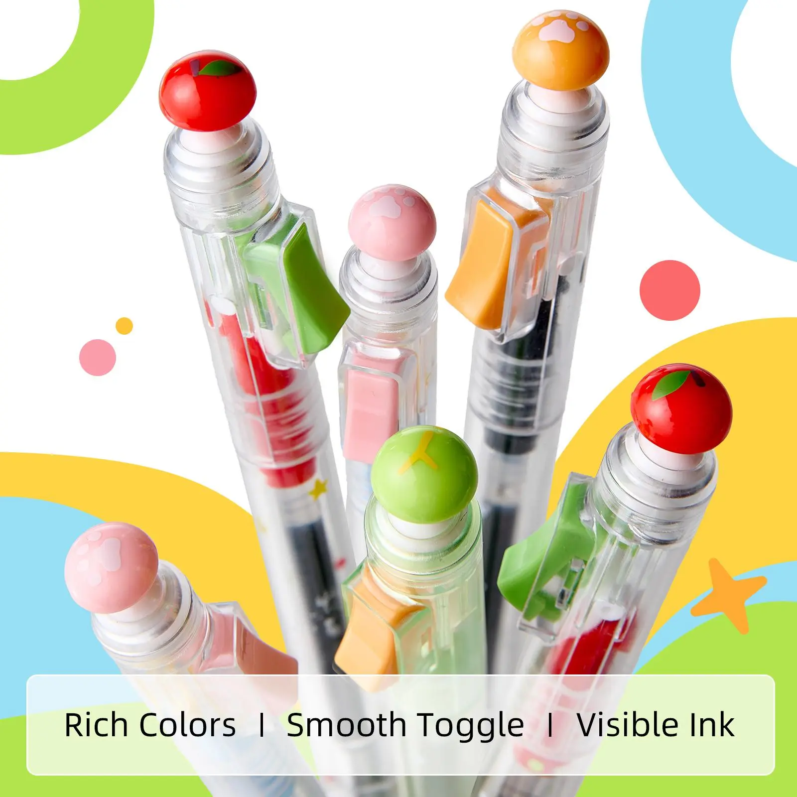 EpenGo Click Pen Fidget Pens, Gel Pens 0.5mm Fine Point with Mechanical Switch & Joystick, Smooth Retractable Quick-Dry Black Ink, Aesthetic Office & School Supplies for Gifts Stationery Writing Tools Unique Pens