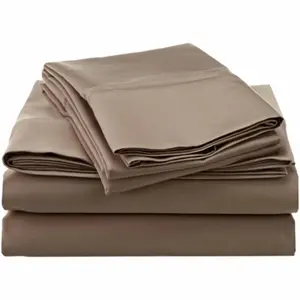 212 MAIN Egyptian Cotton Bed Sheets - 1200 High Thread Count Solid Simple Set, California King Size-Taupe, Includes Flat Sheet
