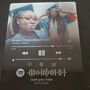 Personalized LED Night Light Photo Plaque with Scannable Song Code, Custom Music Plaque Night Light Gift for Valentine's Day, Song Picture Frame, Custom Led Light Night Lamp, Custom Actylic Music Photo Plaque, Gift for Boyfriend, Anniversary Gift