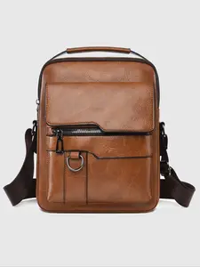 Men's Shoulder Bag, Fashionable Simple Casual Vintage Style, Multifunctional for Daily Commute Street Work, Commuter Crossbody Bag, Zipper Crossbody Bag, Crossbody Messenger Bag, Stylish Crossbody Bags