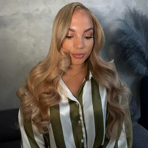 13x6 Lace Front Human Hair Wig Pre Plucked 200% Density Body Wave Remy Wig for Girls Transparent Lace Frontal Honey Ash Blonde Wig with Baby Hair for Women