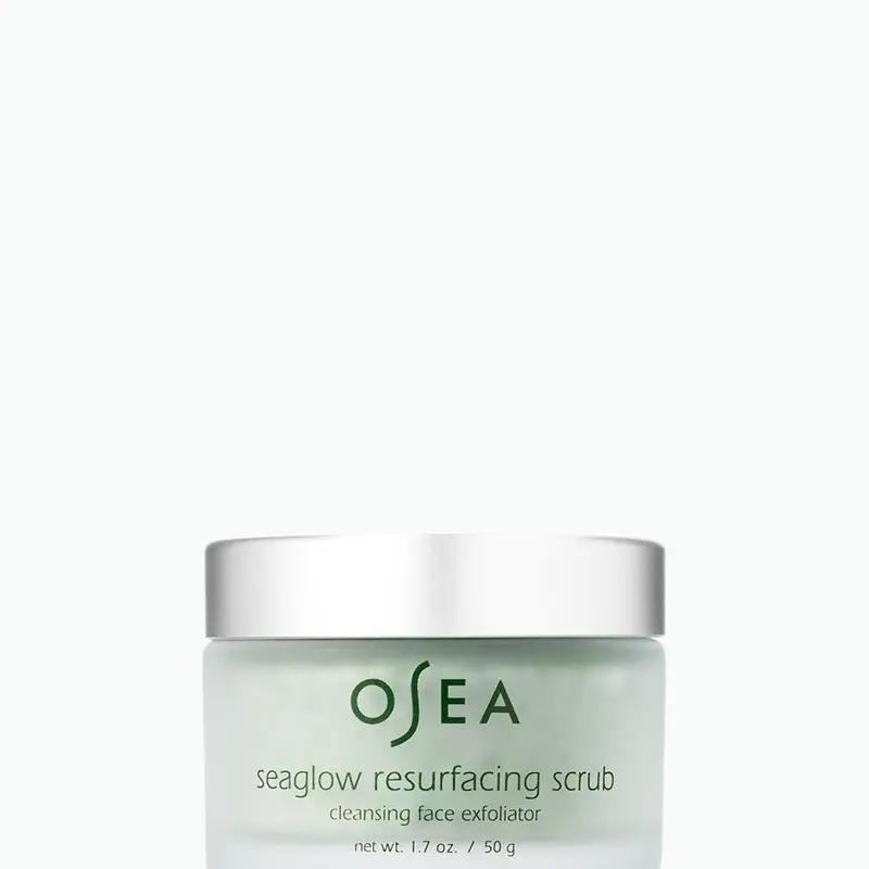 OSEA Seaglow Resurfacing Scrub | Exfoliating Face Scrub with Flower Acids, Blue-Green Algae + Volcanic Sand for Glowing Skin, 1.7 oz