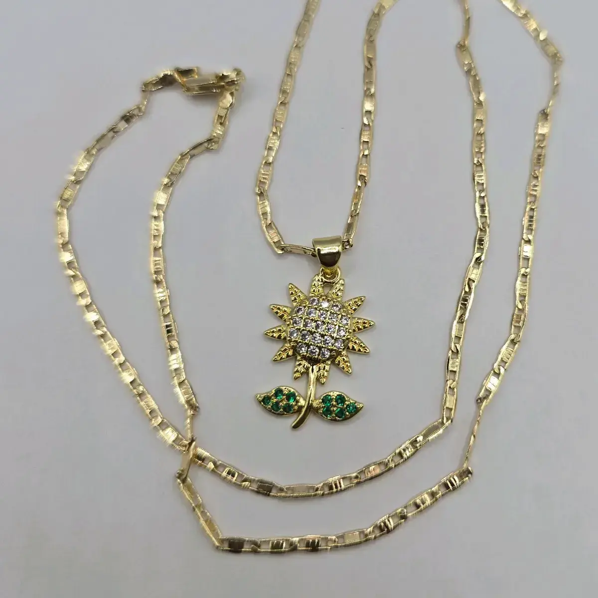 sunflower beautiful style multi-stones new necklace gold-plated 22"inchesGift sunflower beautiful style multi-stones new necklace gold-plated 22"inchesGift