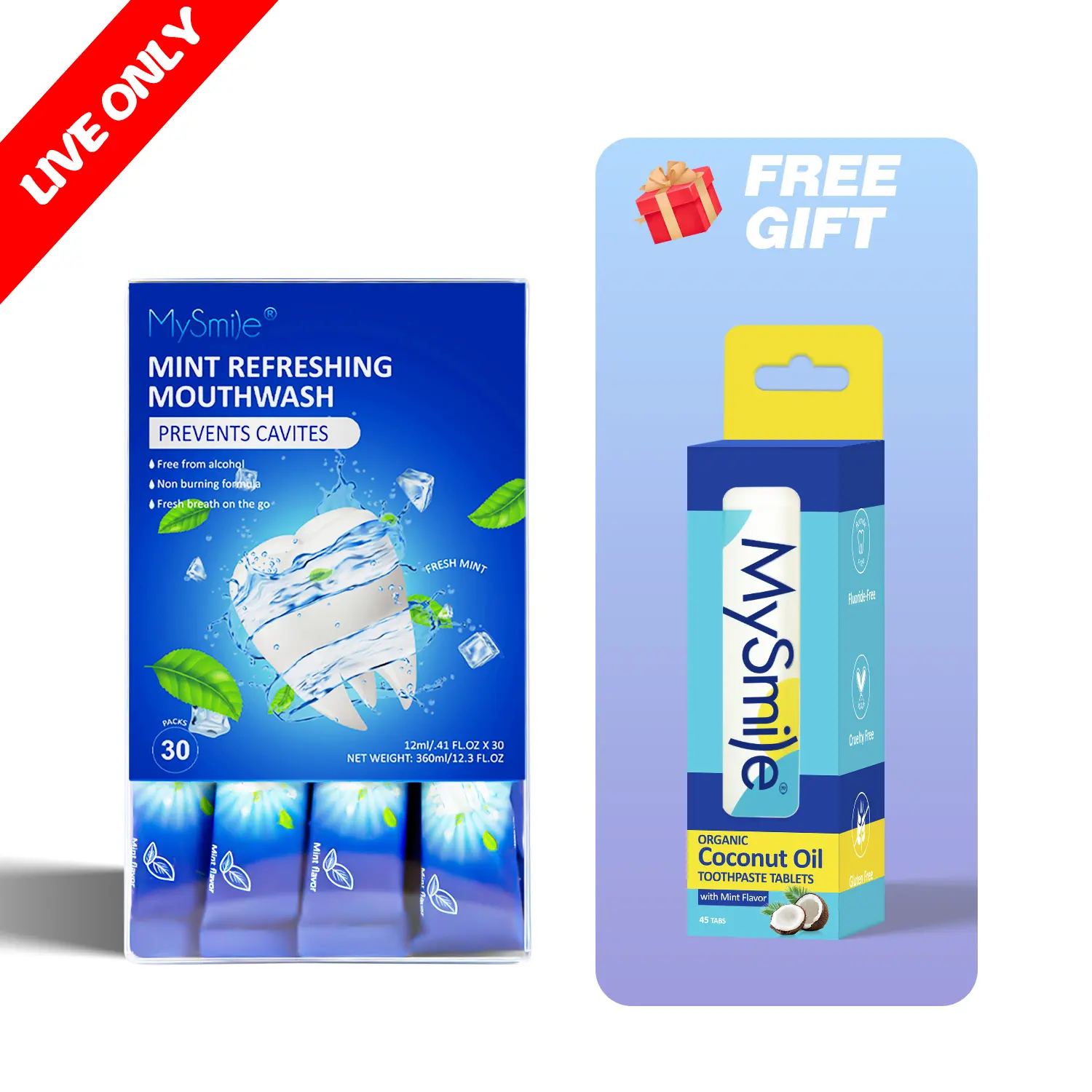 Livestream Special - Buy 1 Get 1 Free- Portable Mouthwash+Toothpaste Tablets (Resutls May Vary)
