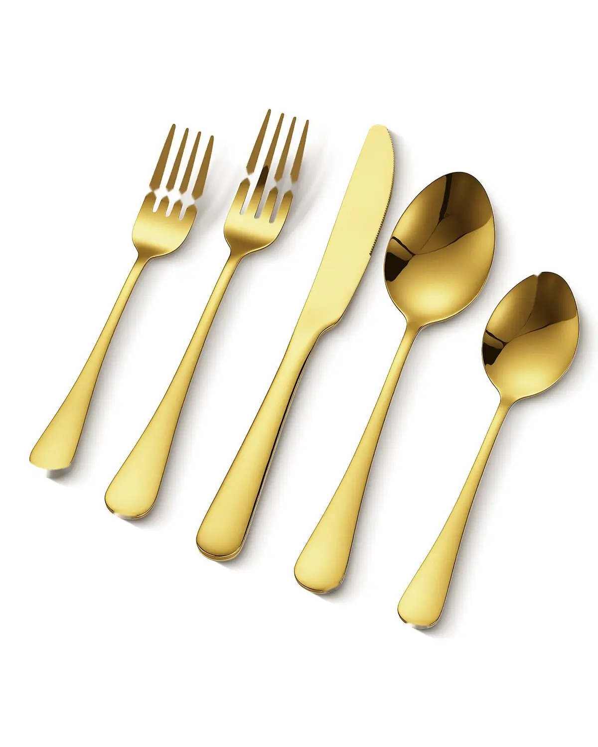 100-Piece Stainless Steel Silverware Set - Cutlery Utensils For 20 People, Dishwasher Safe, Mirror Finish, Rust-Resistant, Tarnish-Resistant, Includes Dinner Forks, Salad Forks, Teaspoons, Dinner Spoons, Knives For Family Meals