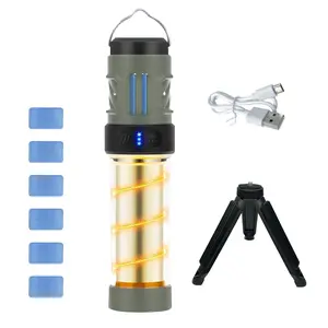 USB-C Rechargeable Mosquito Repellent Outdoor Lantern Flashlight with Citronella Mats, Magnetic Base, Tripod, Waterproof Design for Camping, Patio, Emergency Use