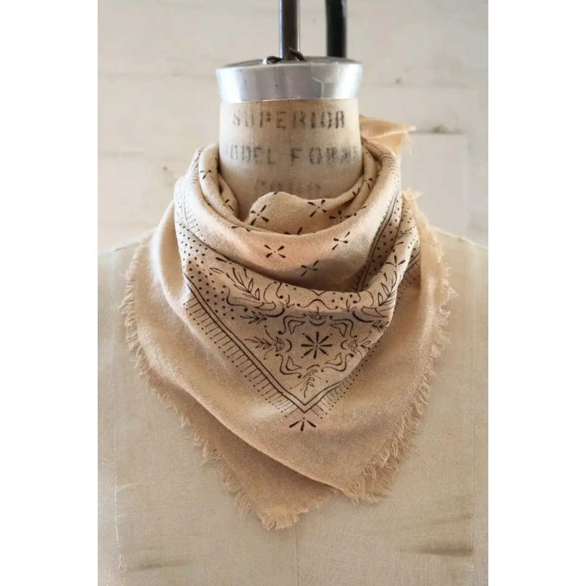 Classic Print Naturally Raw Silk Bandana