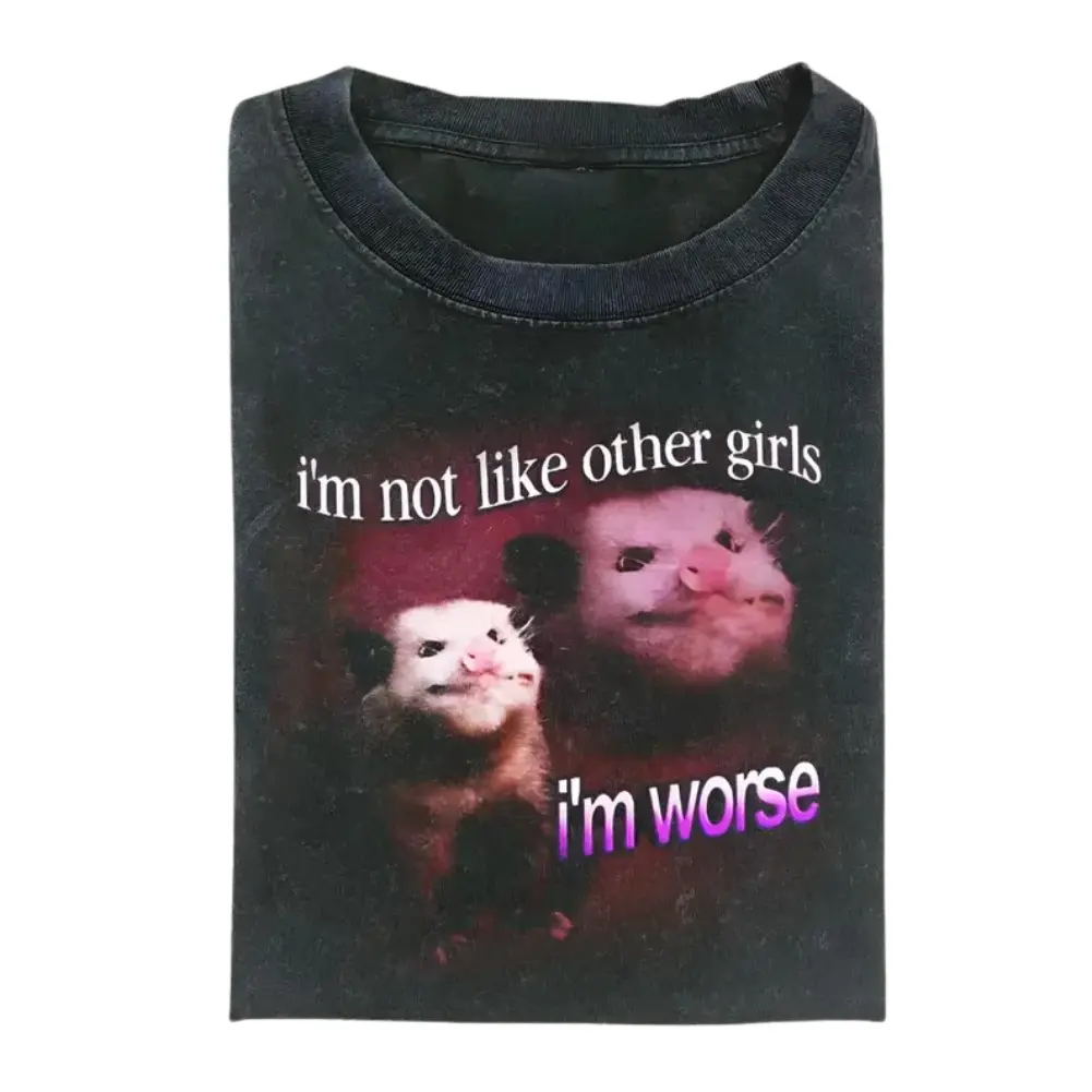 Vintage Vintage 90s Wacky Opossum Shirt, Funny Possum I'm Not Like Other Girls I'm Worse Shirt, Funny Possum Graphic Shirt, Funny I'm Worse Shirt