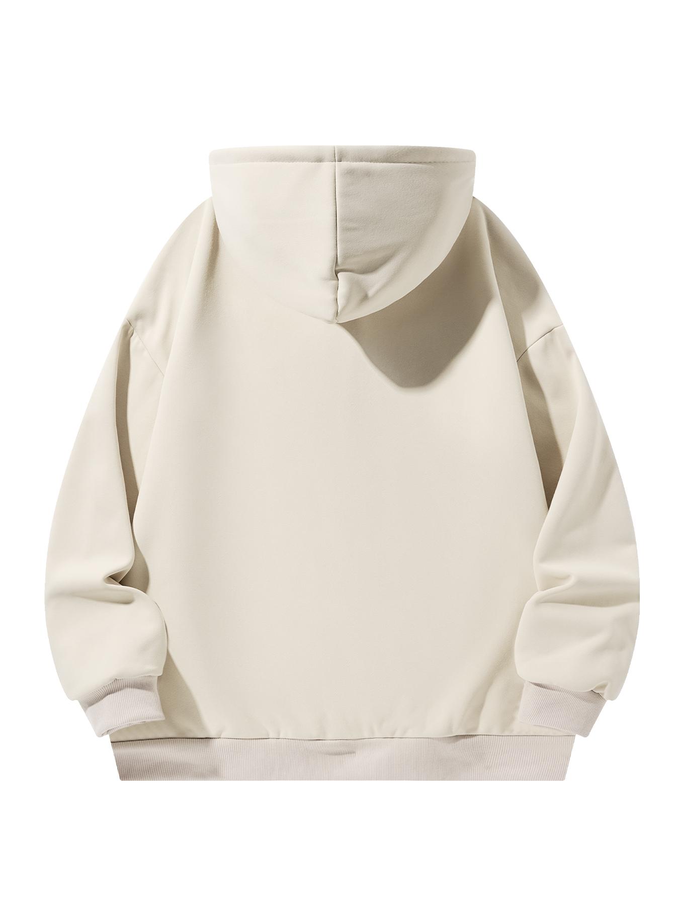 CCCMAI Men's Solid Zip-Up Hoodie Casual Loose Fit Long-Sleeve Hooded Sweatshirt for Everyday Wear All-Season Menswear Aesthetic Street Style