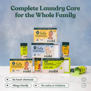 Roobi Eco Laundry Sheets & Scent Booster Beads – Sustainable & Baby-Safe, Liquidless, Vegan, Carbon Neutral