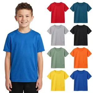 Keep Kids Cool & Dry! Premium Quick-Dry Sports Tee - Multi-Stretch, Breathable Performance Top for Active Kids (Ages 5-14)