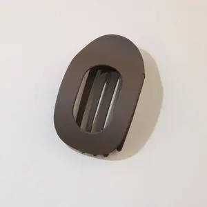 Oval Flat Hair Clip for Women, Strong Grip DARK COFFEE