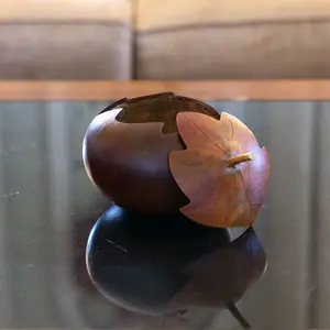 Hand-Crafted Gourd - Leaf Treasure Box - Artisan Decor