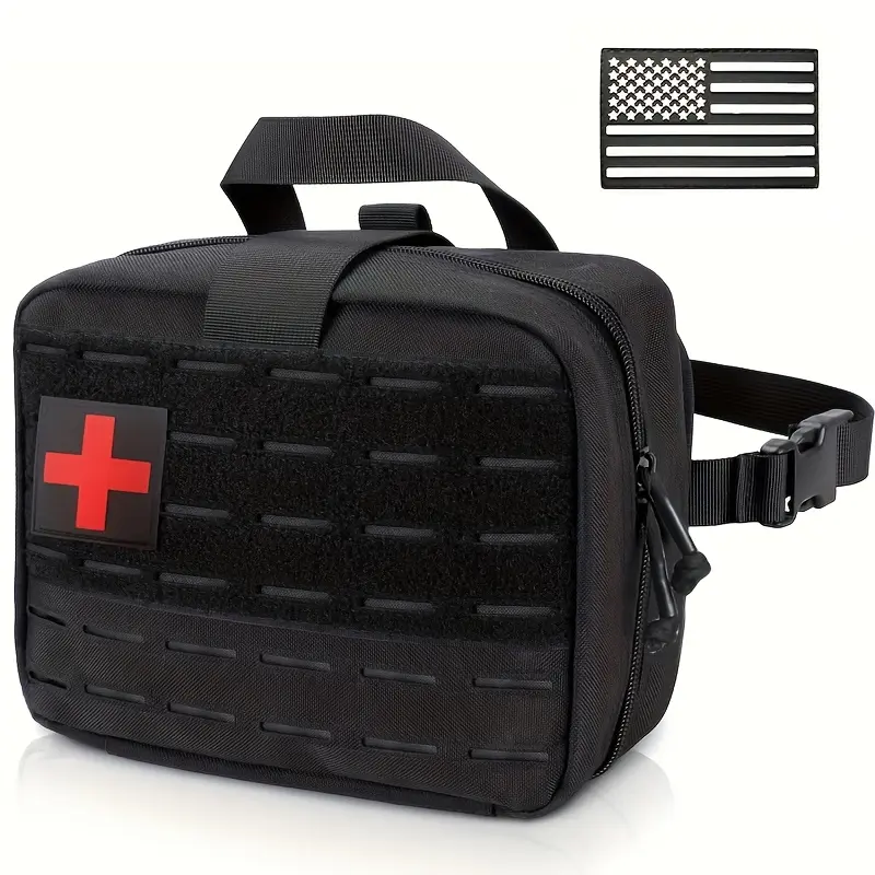 LUCIERNAGA Tactical Molle Medical Pouch, Large-Capacity Nylon IFAK Bag with Detachable Quick Release, Headrest Mount & Patches for Outdoor Use, Tactical Accessories, Adult, Item Storage, Tactical Look