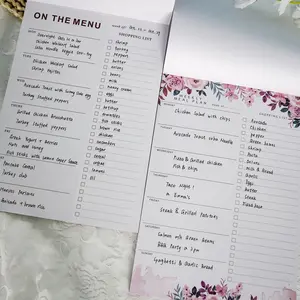 Floral Pattern Magnetic Meal Planner Notebook, 52 Sheets/book Magnetic Meal Planner Notebook, Simple Tear-off Notepad, Personal Organizer