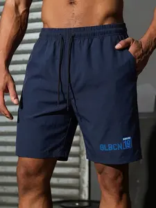 Men's Summer New Fashion Casual Embroidered Letter Craft Lightweight Shorts, Ideal for Daily Commute, Fitness, Outdoor Activities, Vacation