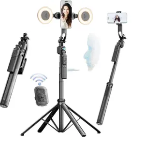 3-in-1 Selfie Stick Tripod with Ring Light – Wireless Remote, Adjustable Height, Phone Stand for TikTok, Vlogging & Photography
