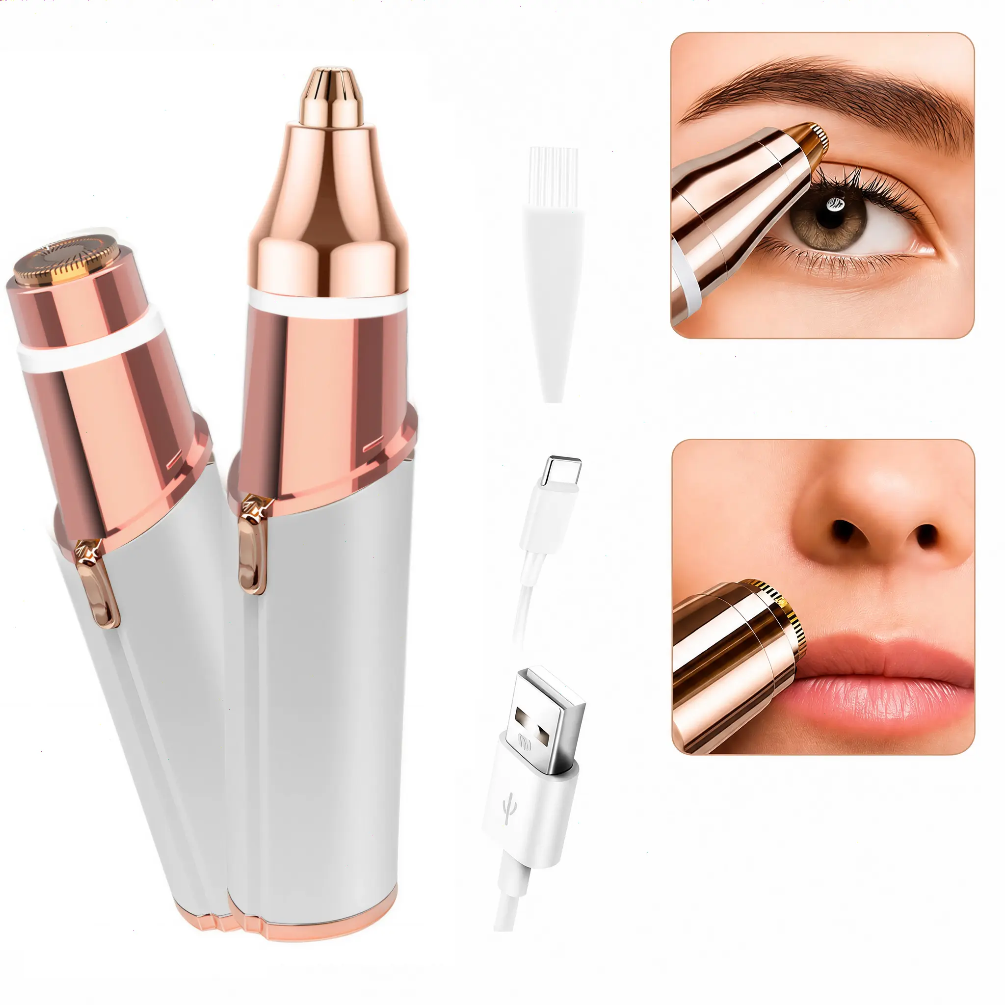 2 in 1 Electric Eyebrow Trimmer,Facial & Eyebrow Hair Trimmer, Lip Facial Body Hair Removal Tool, Facial Hair Care Tool, Electric Shaver Women, Eyebrow, Epilator Hair Remover Mothersday gift