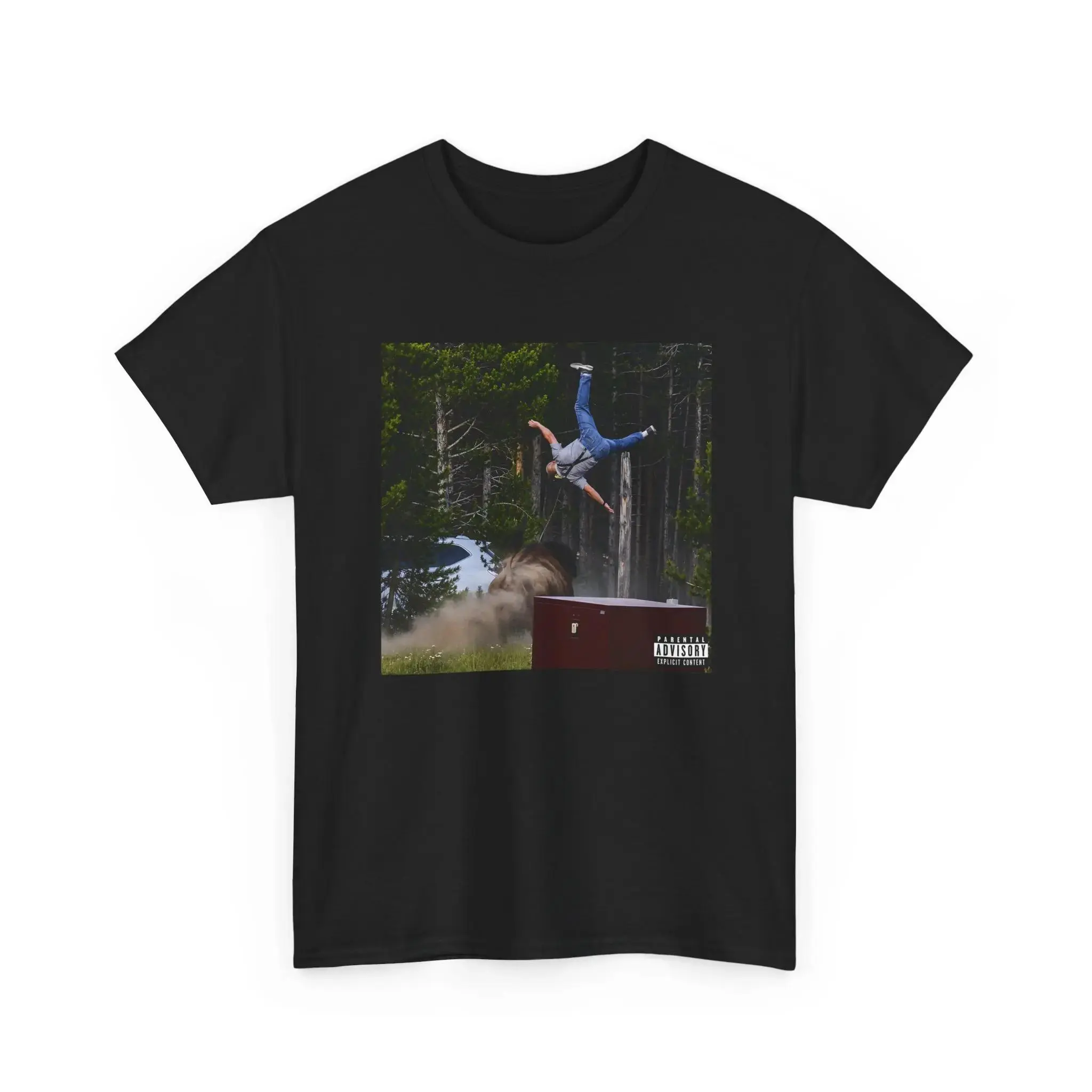 Comfort Colors Yellowstone Bison Incident Shirt, Funny National Park Meme Tee, Tourist vs Bison Graphic Shirt, Album Cover Parody Gift