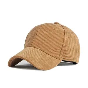 New autumn and winter solid color corduroy baseball cap for men and women, simple duckbill cap