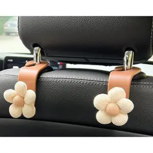 Car hook multifunctional khaki temperament small flower backrest storage essential tool for car accessories, interior decoration