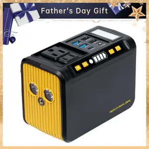 Father's Day Gift ROCKSOLAR Rs81 Portable Power Station 80W & 88Wh with Compact Design for Home or Office Use