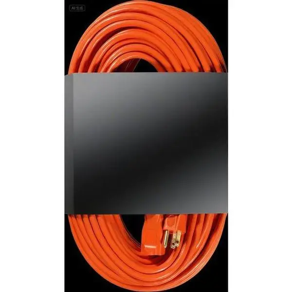 16 Gauge Heavy-Duty Outdoor Extension Cord, 100-ft Vinyl Power Cable with 3-Prong Plug, Weather & Abrasion Resistant Orange Jacket, Strain Relief, Flexible, Durable, ETL Listed, Protection for Lawn & Garden Use