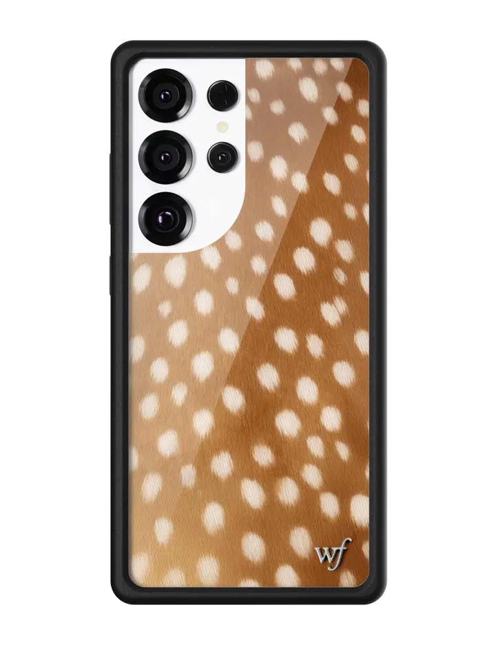 Fawn | Limited Edition Trendy Samsung Galaxy Case | Raised Protective Black Bumper | Women Owned Small Business | Brown and Tan Fawn Fur Design Aesthetic Cute | Safety Casing Protective | Gift for Her