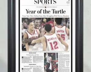 2002 Maryland Terrapins NCAA College Basketball Champions "Year of the Turtle" Framed Front Page Newspaper