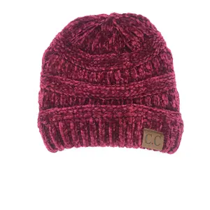 Hat-30 BURGUNDY VELOUR BEANIE