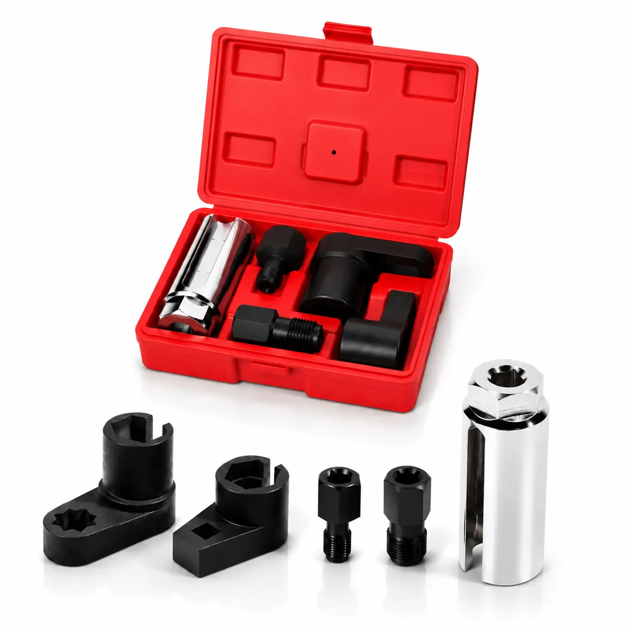 O2 Sensor Socket,Automotive Tool Oxygen Sensor Socket Set Wrench Remover Tool and Thread Chaser Set,Car Accessories O2 Oxygen Sensor Socket Set for Removing and Install Oxygen Sensors